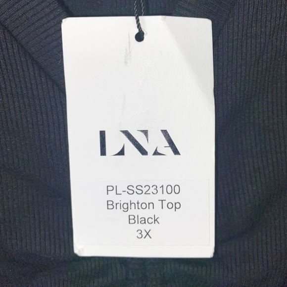 Revolve LNA Brighton Top in Black Size 3X Plus Cold Shoulder V Neck Ruched - Picture 11 of 13